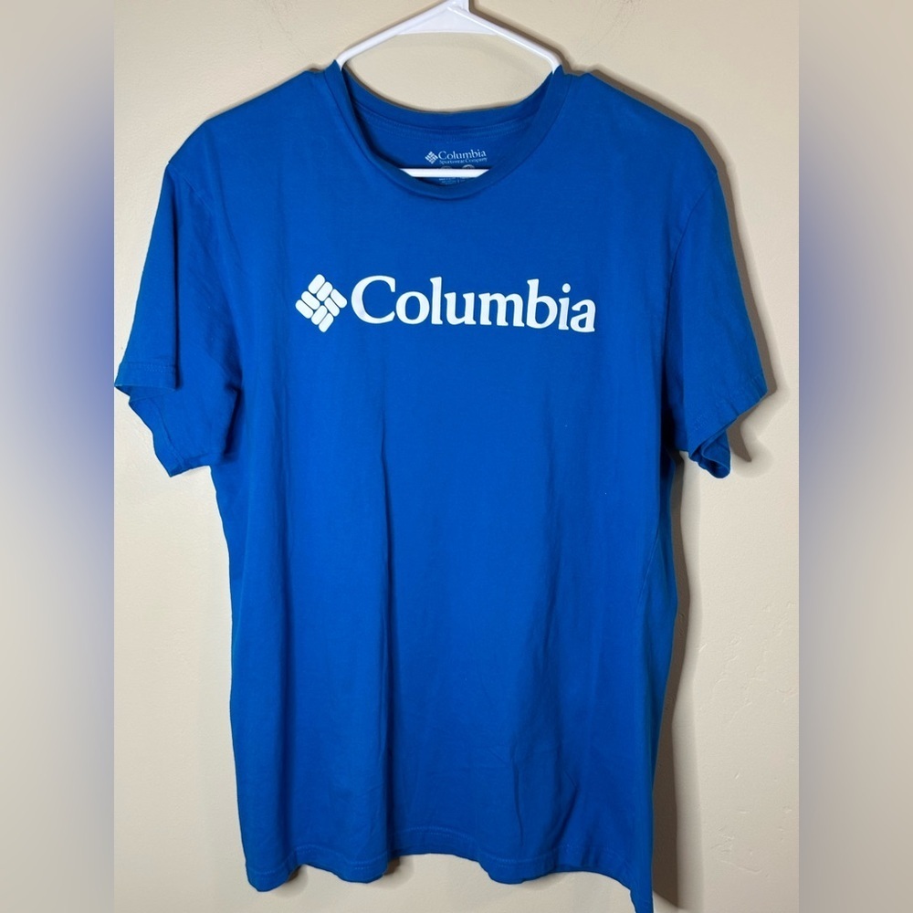 Columbia Sportswear Men’s Large Blue Logo Graphic Short Sleeve T-Shirt